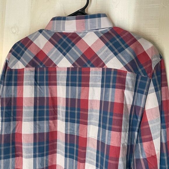Browning red blue plaid long sleeve button front shirt size x large - Picture 7 of 10